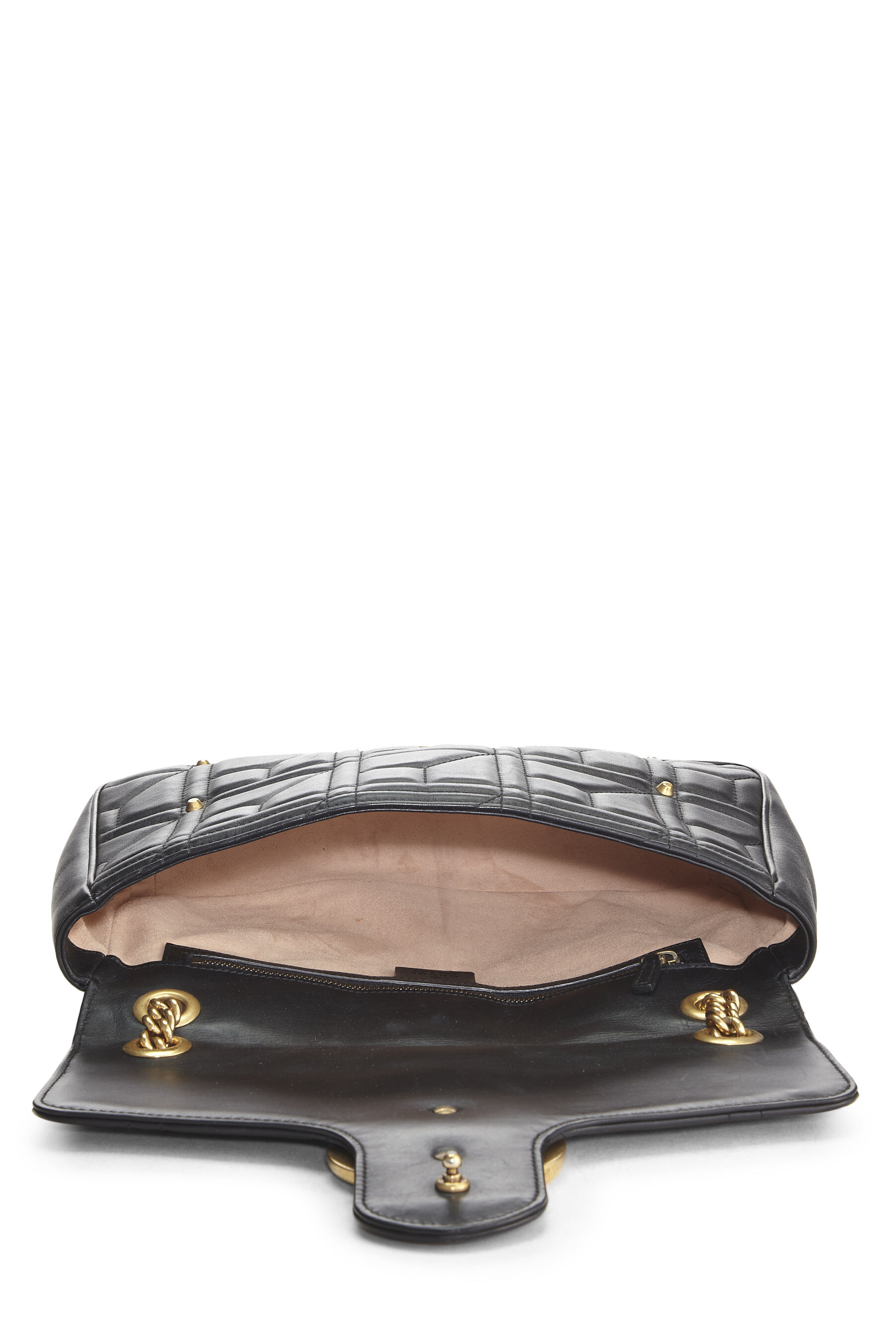 Black Studded Leather GG Marmont Shoulder Bag