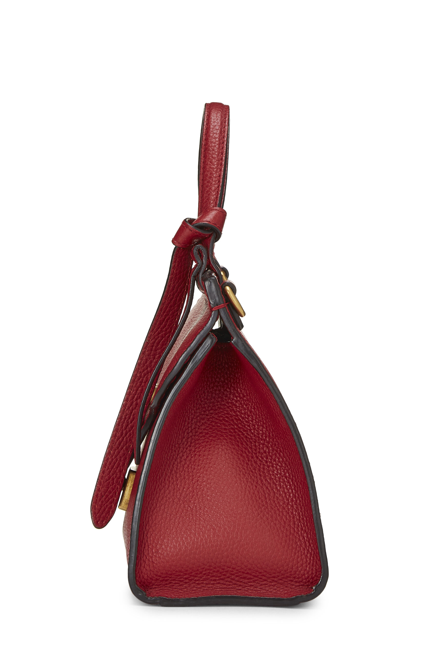 Red Leather GG Marmont Top Handle Bag Mini