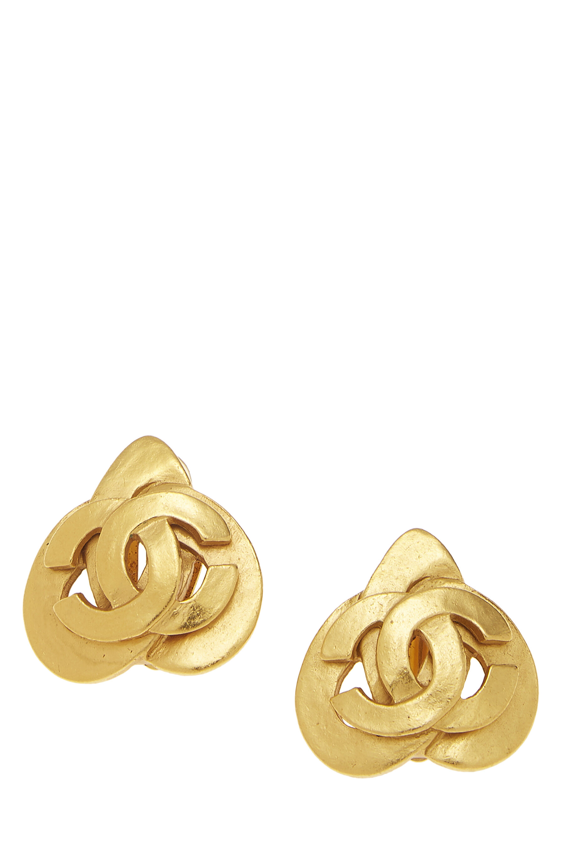 Gold 'CC' Heart Earrings