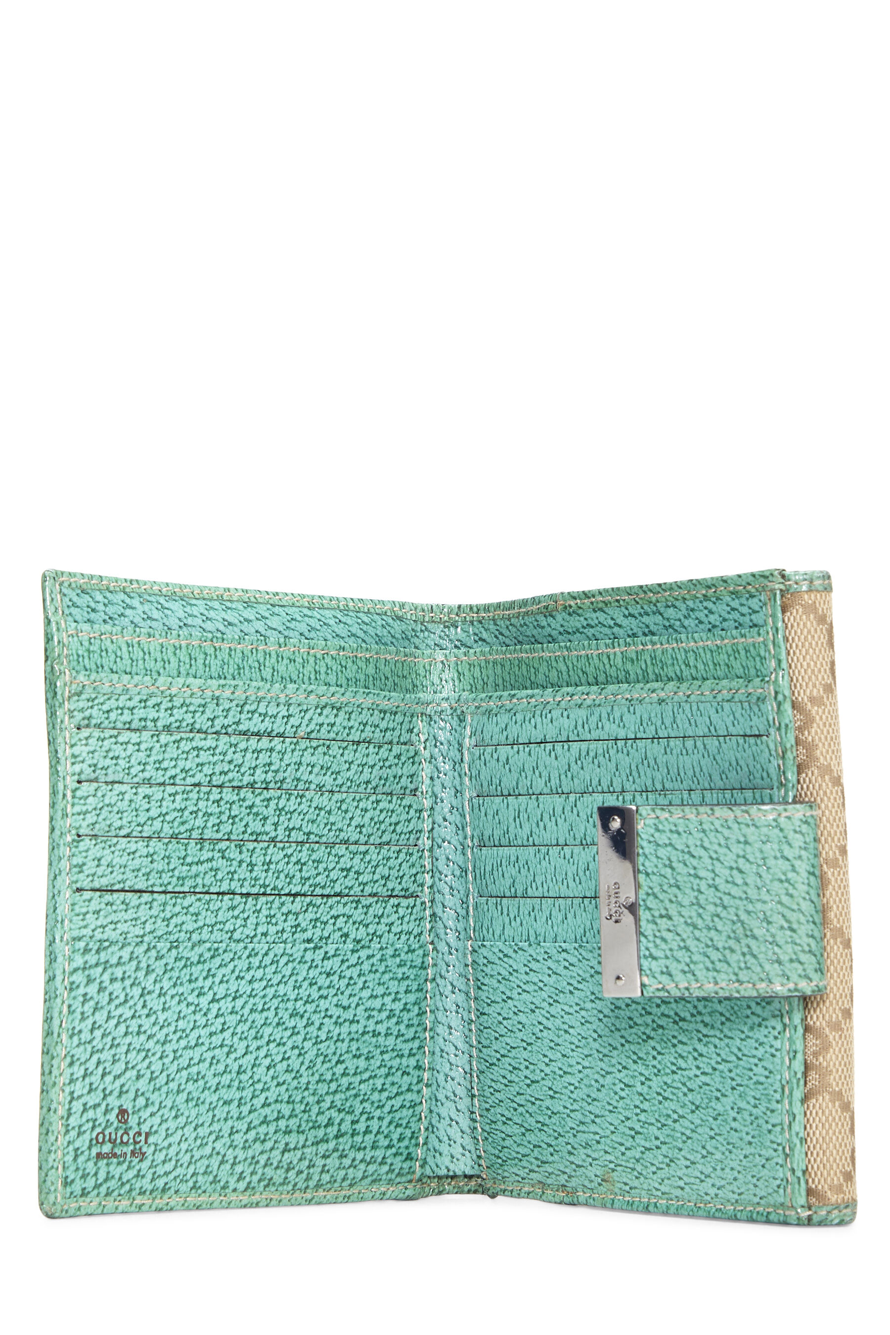Green & Beige Original GG Supreme Canvas Compact Wallet