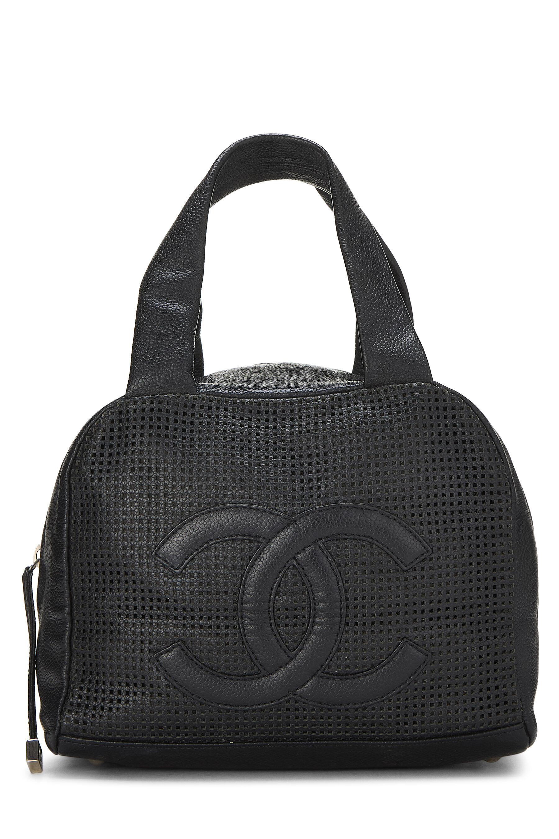 Chanel - Black Caviar Perforated 'CC' Handbag Small