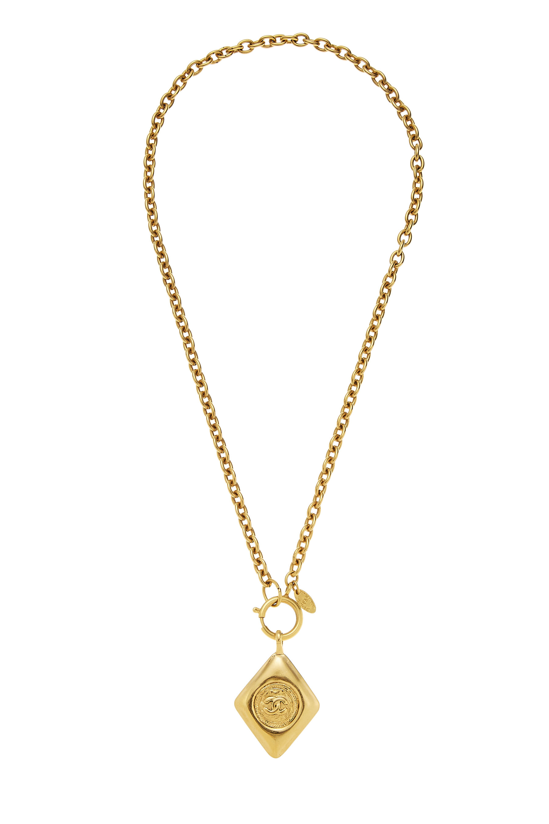 Gold 'CC' Diamond Necklace