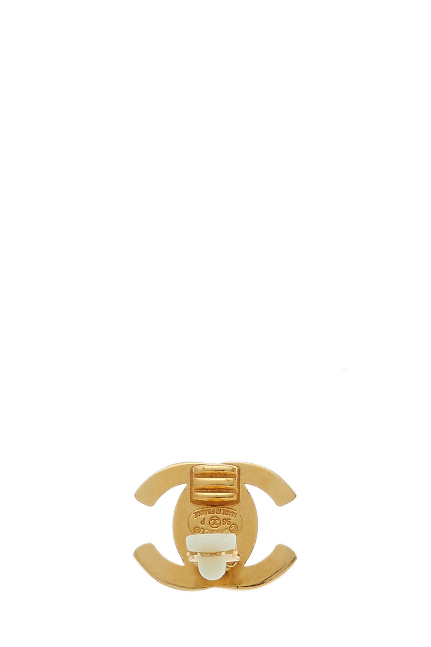Gold 'CC' Turnlock Earrings