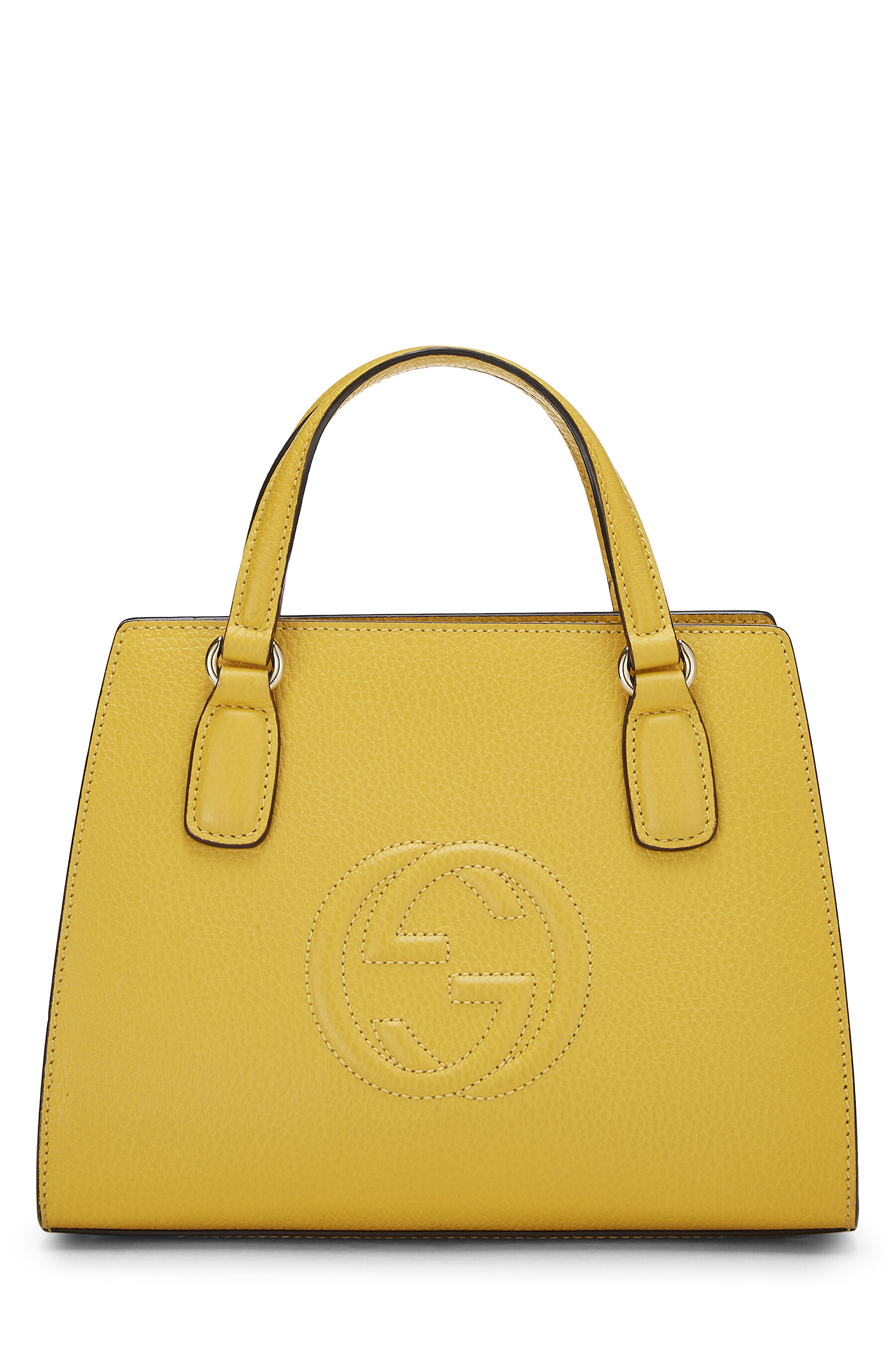 Yellow Grained Leather Soho Handbag
