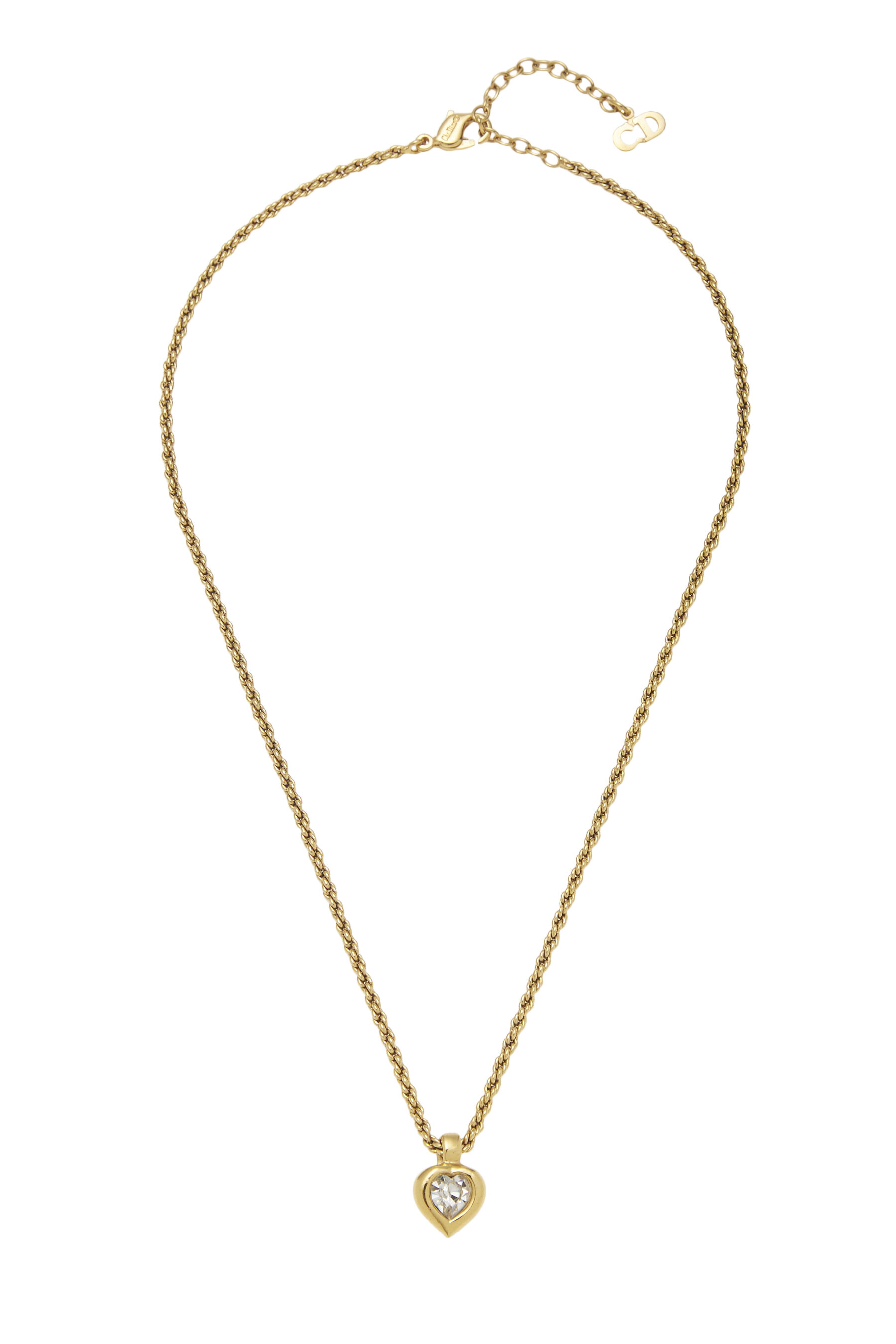 Gold & Crystal Heart Necklace