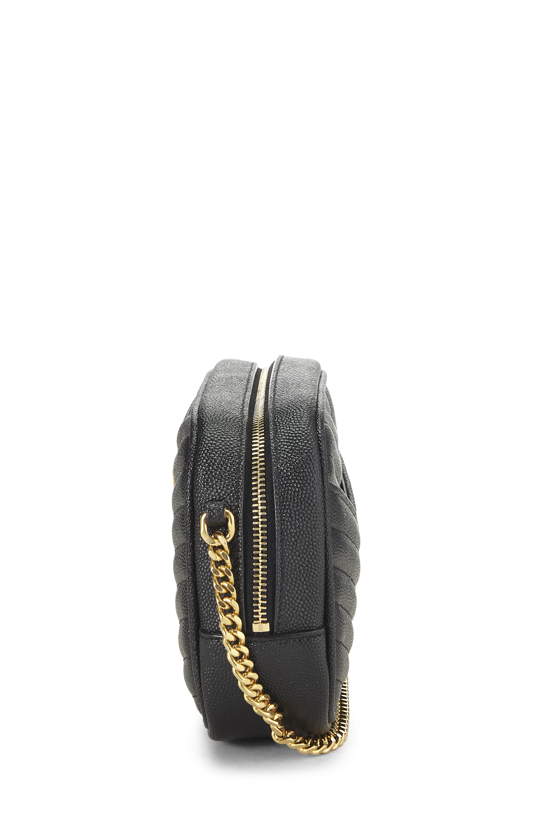 Black Chevron Leather Lou Camera Bag Mini