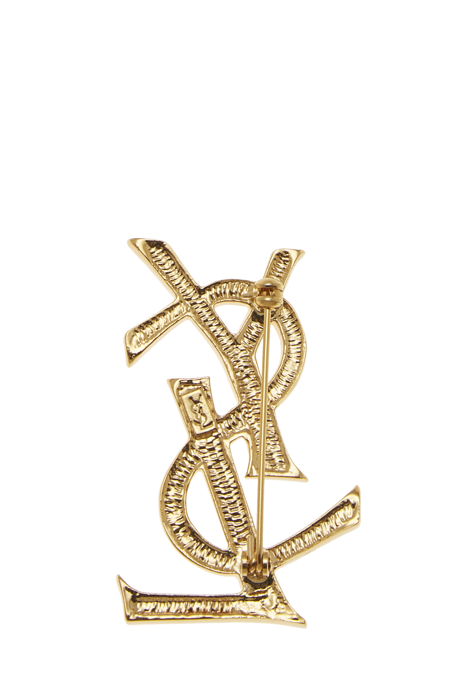 Gold Crystal Logo Pin Small