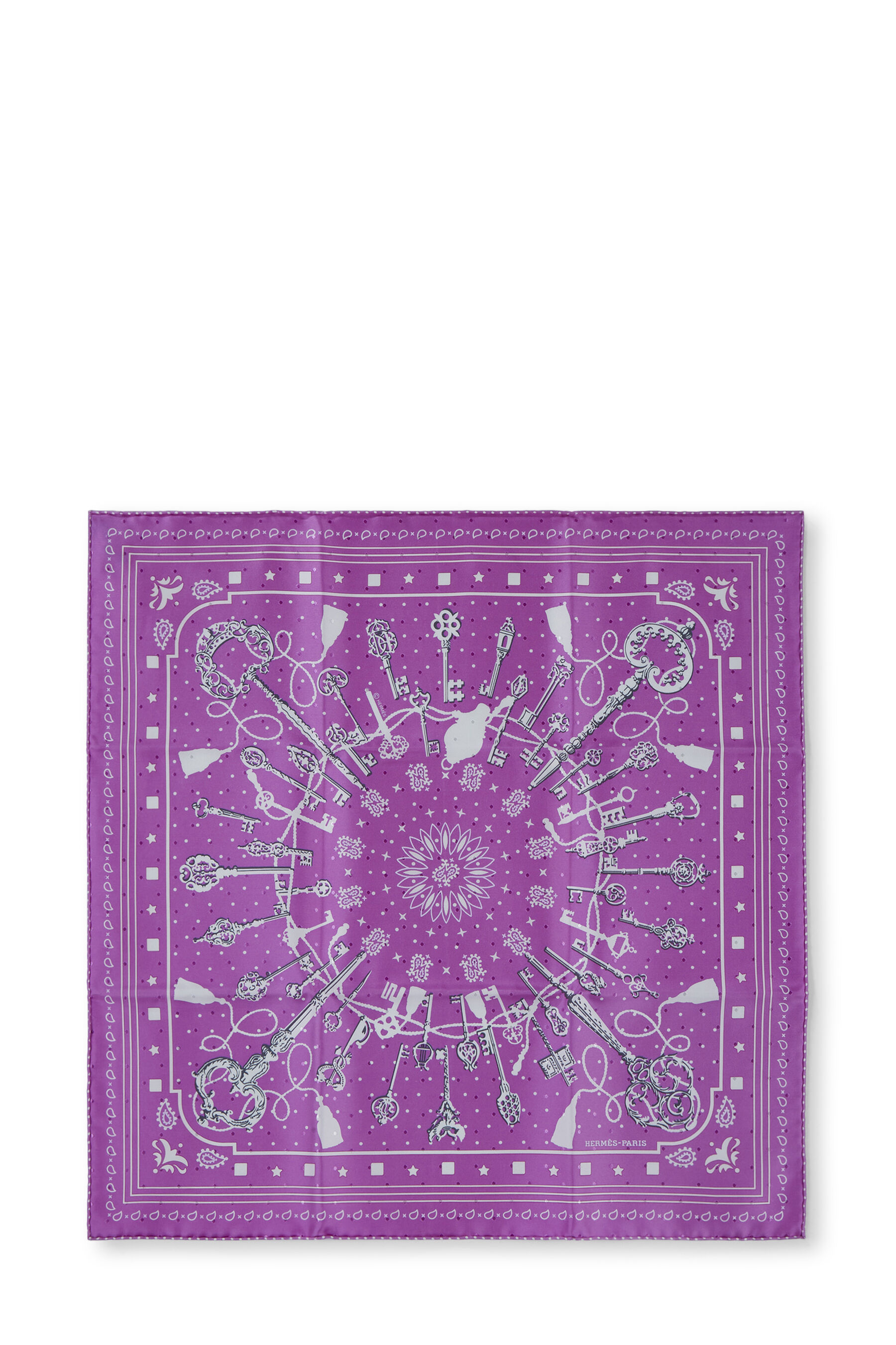 Purple & Multicolor 'Les Cles' Bandana