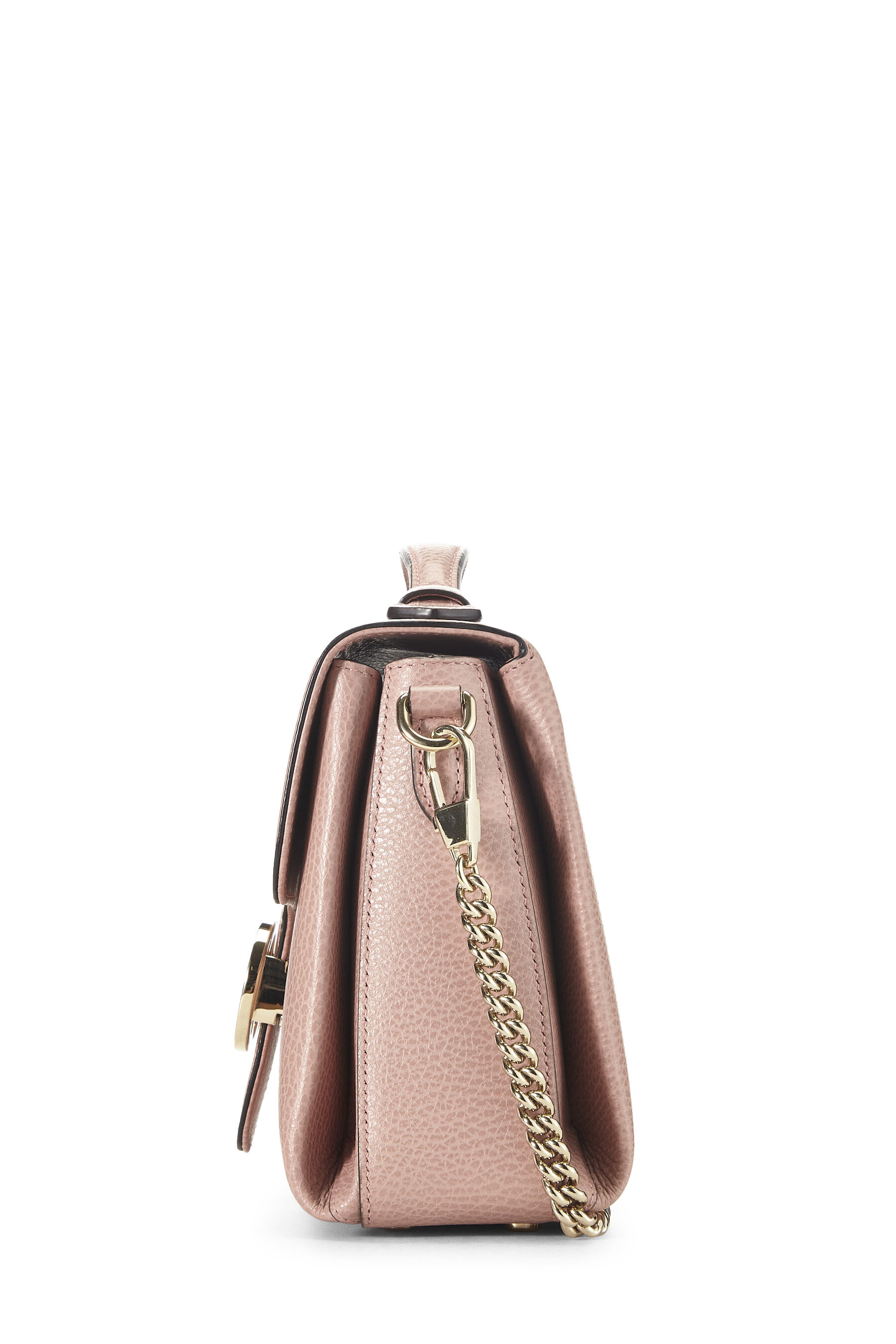 Pink Leather Interlocking Handle Bag