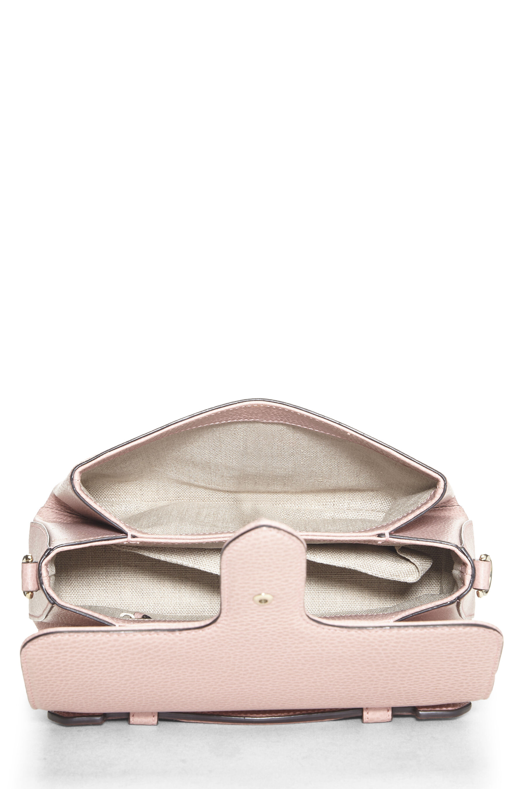 Pink Leather Interlocking Handle Bag
