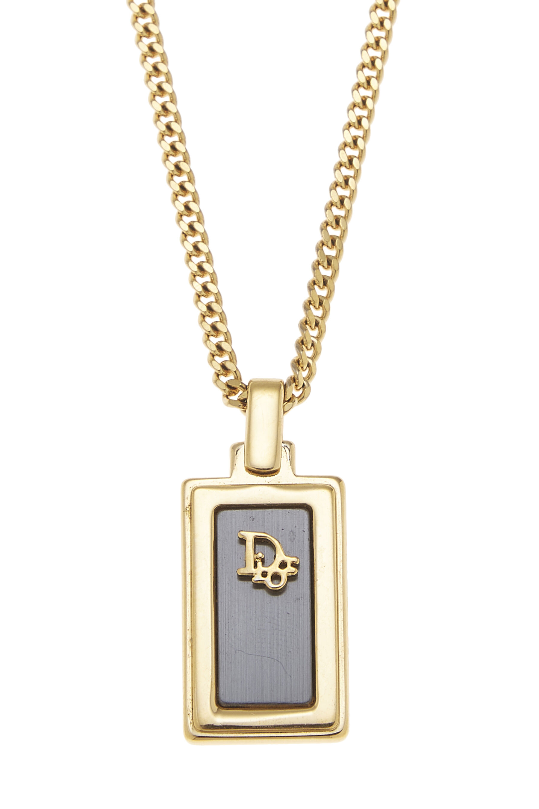 Gold Tag Pendant Necklace