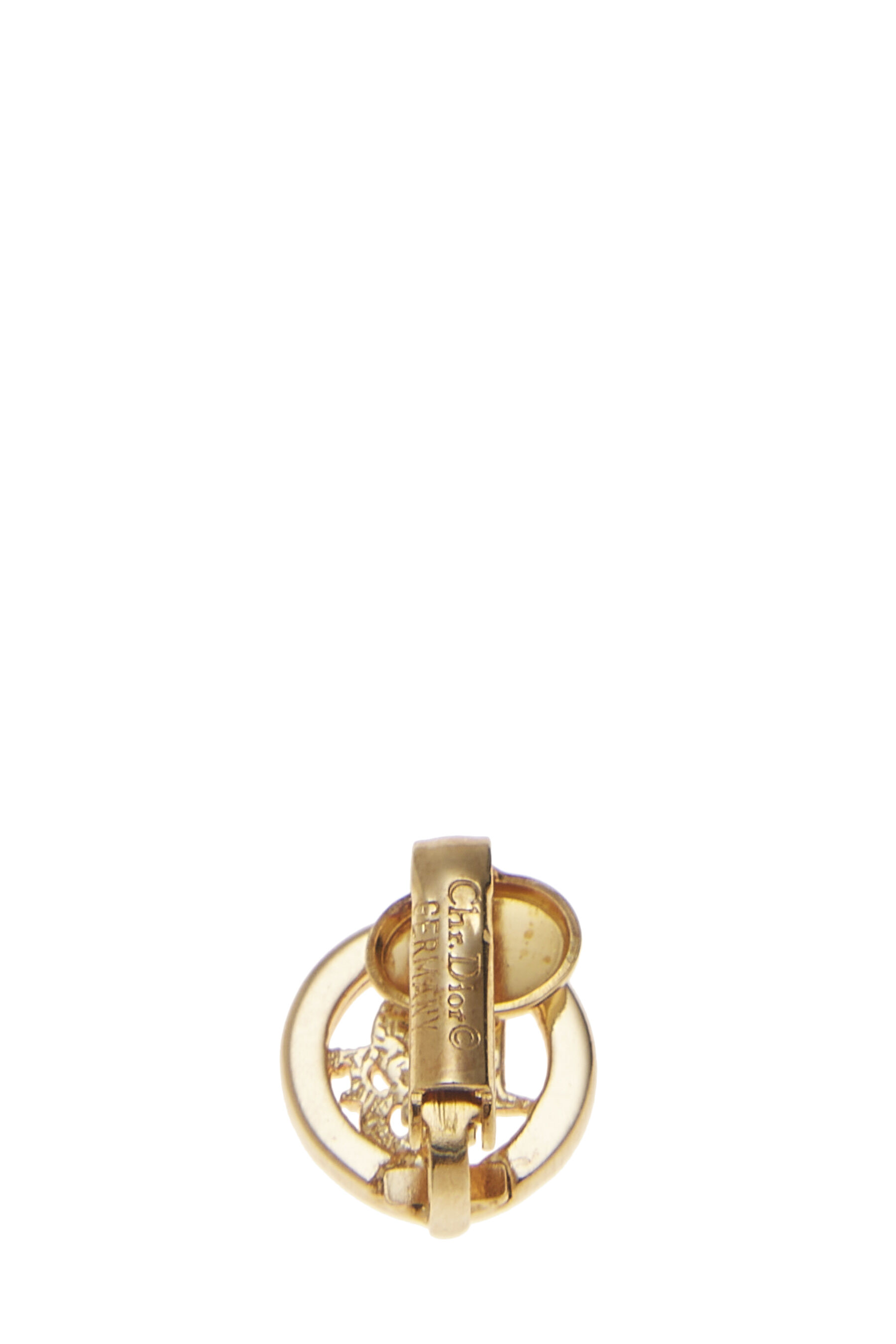 Gold Logo Button Earrings