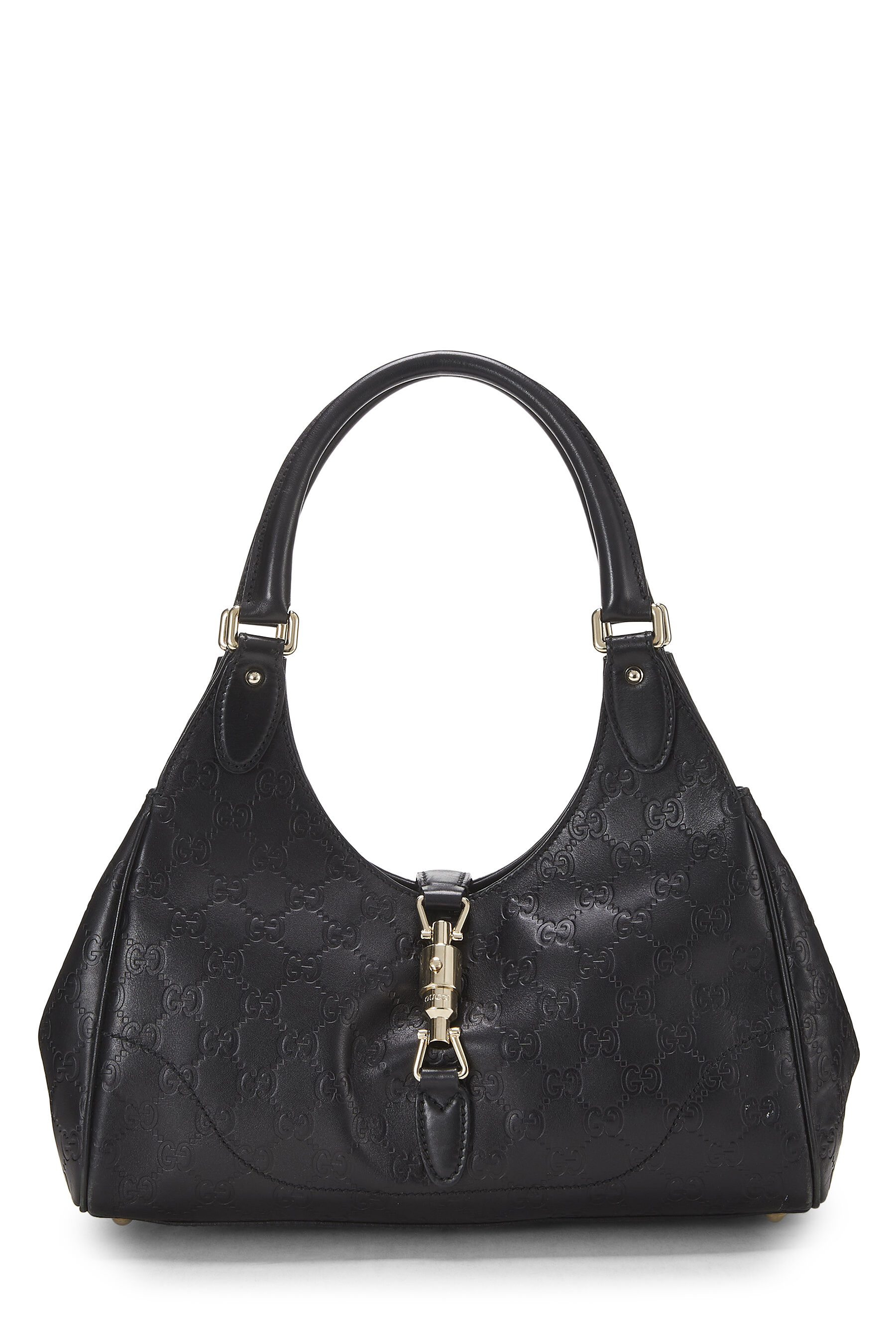 Black Leather Bardot Bag