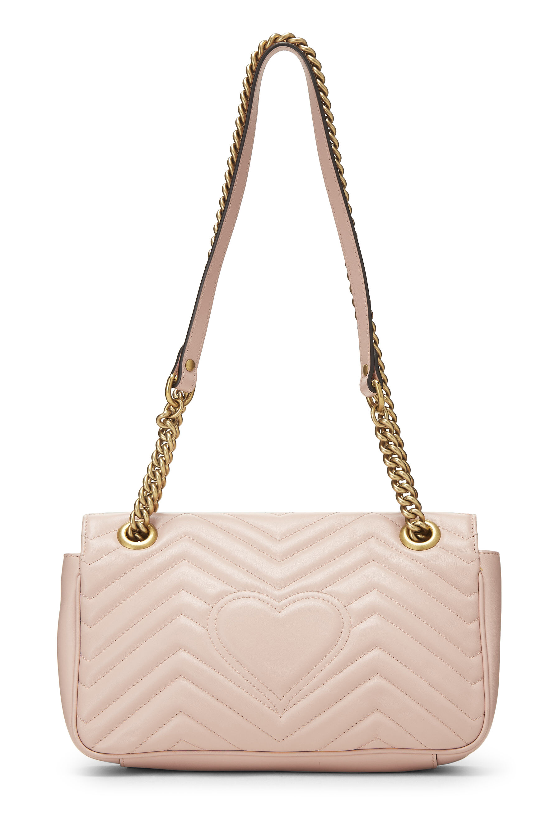 Pink Leather GG Marmont Shoulder Bag Small
