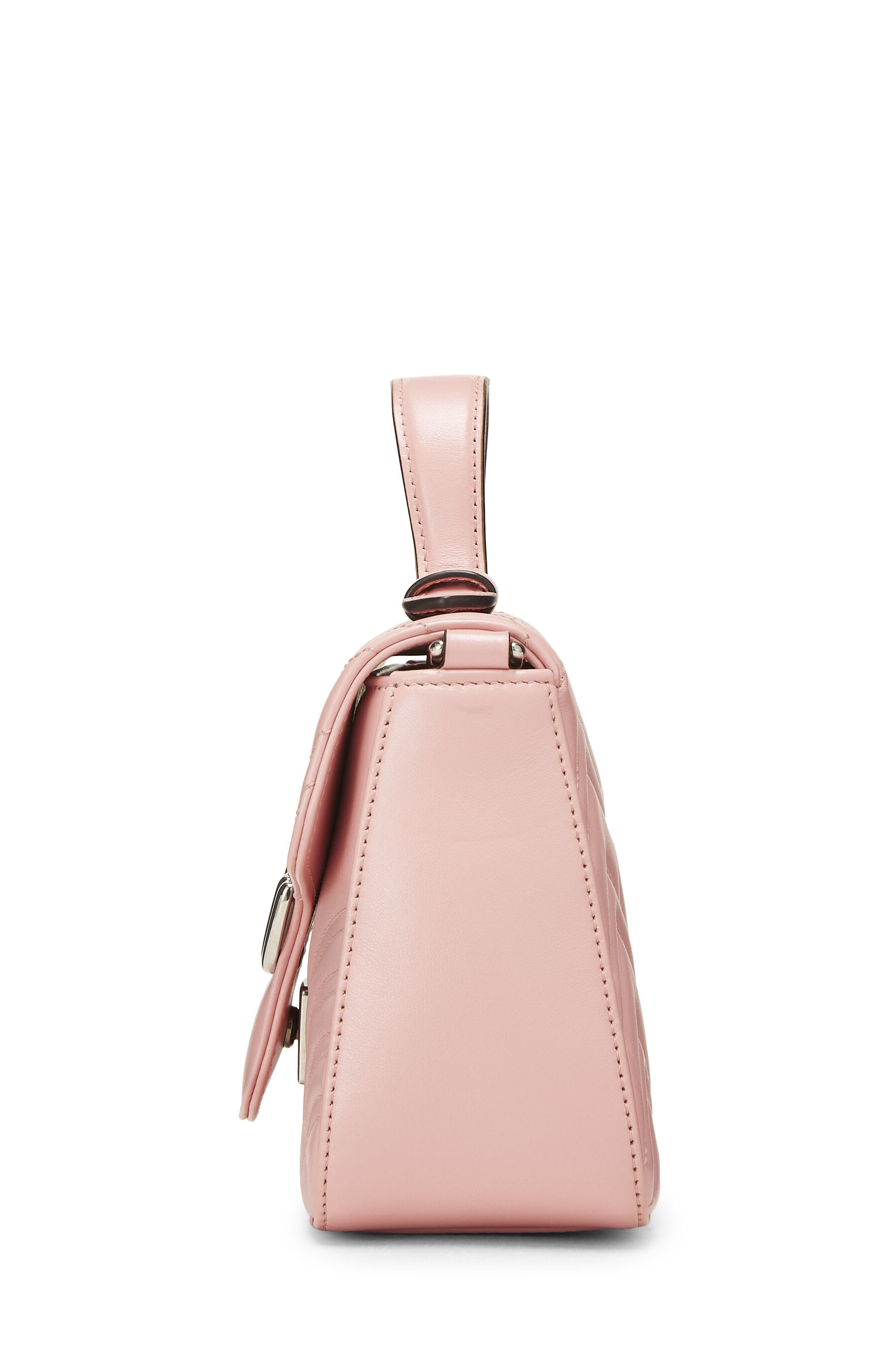 Pink Leather GG Marmont Top Handle Bag Mini