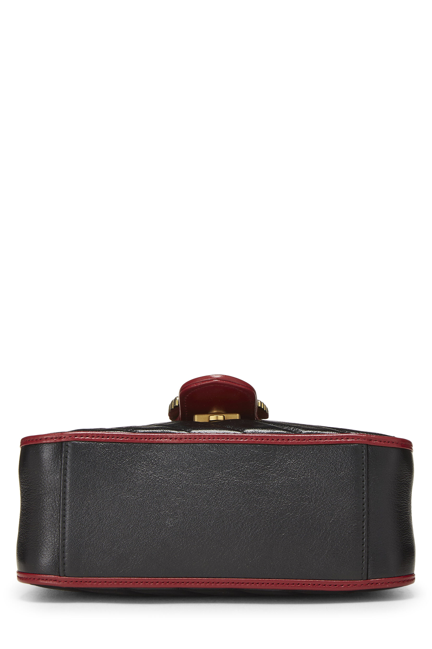 Black Leather Torchon GG Marmont Top Handle Bag Mini