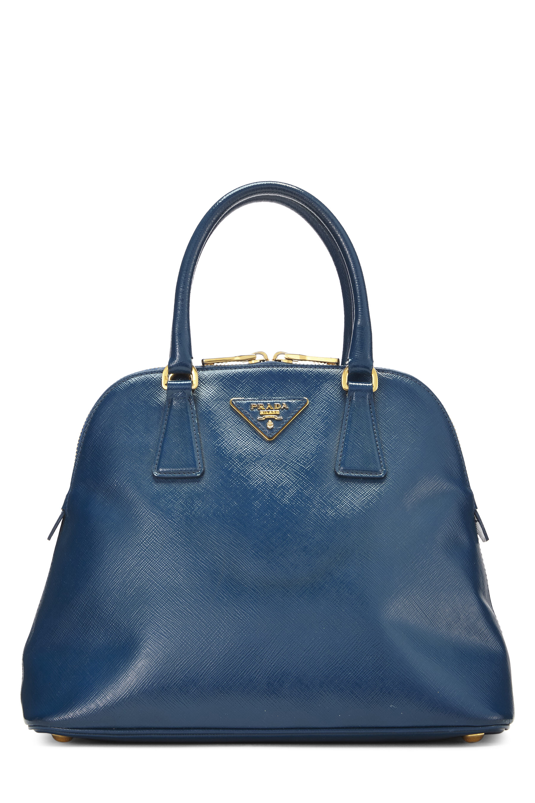 Blue Saffiano Vernice Handbag