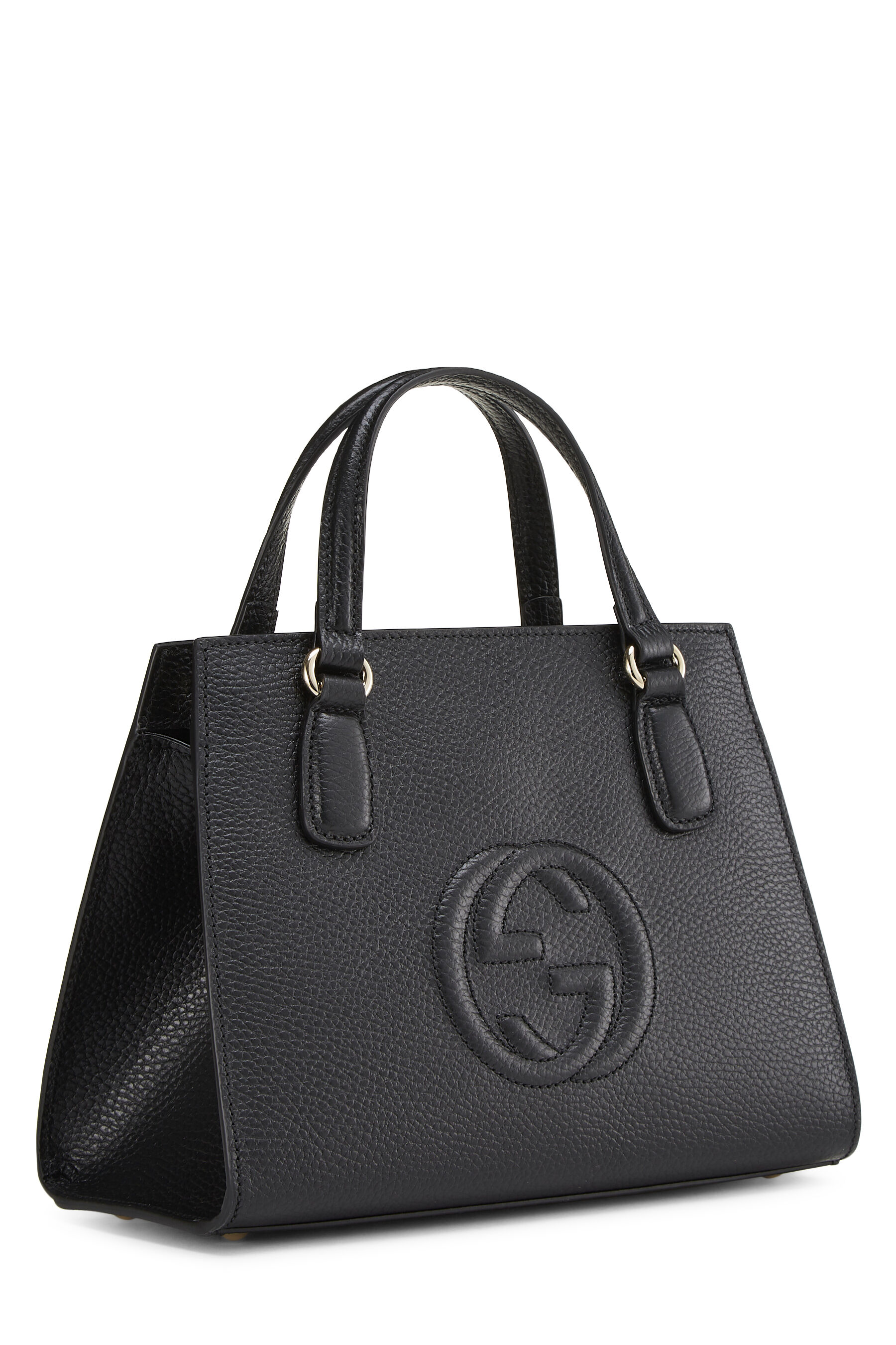 Black Grained Leather Soho Top Handle Bag