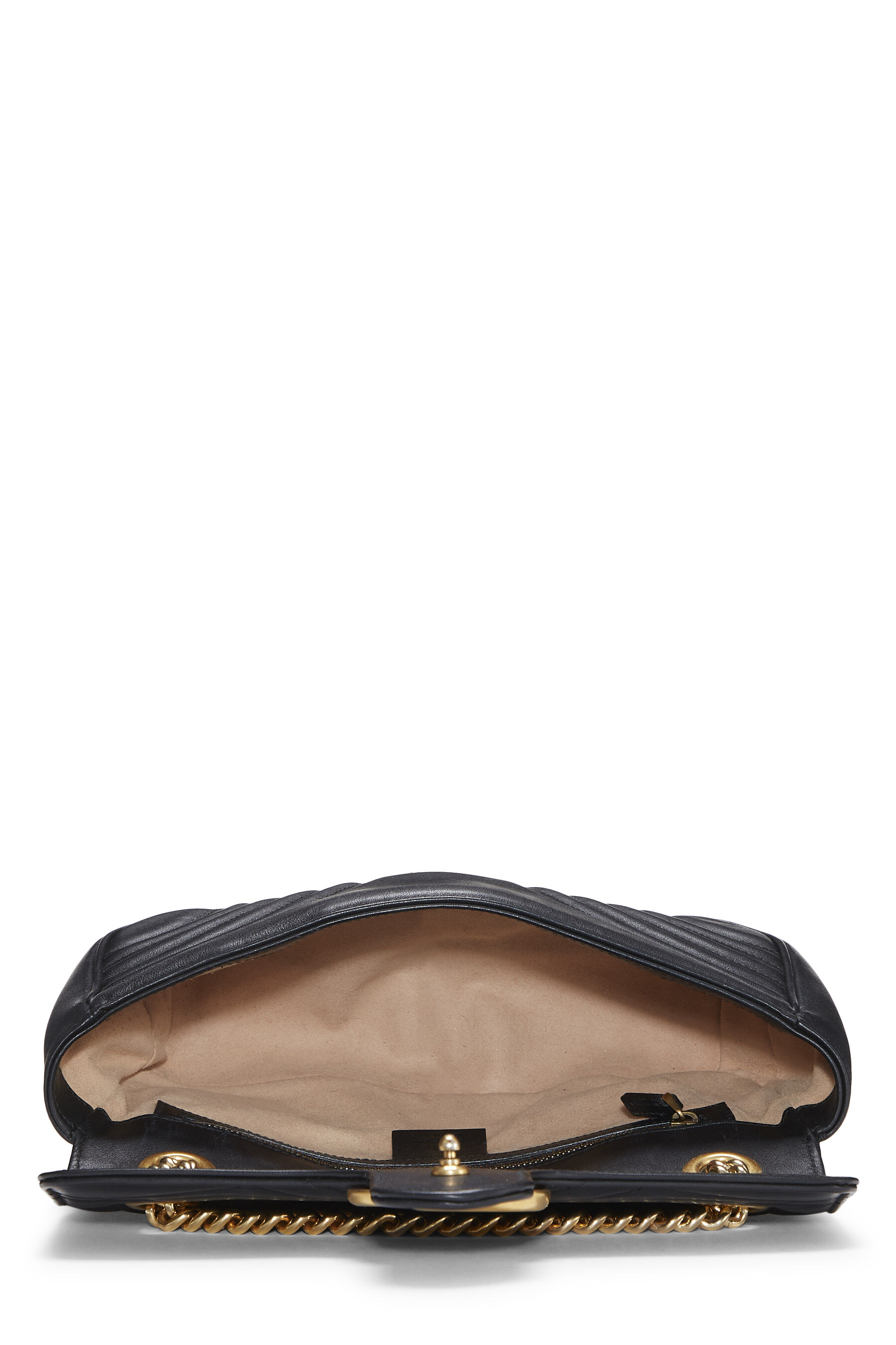 Black Leather GG Marmont Shoulder Bag Small