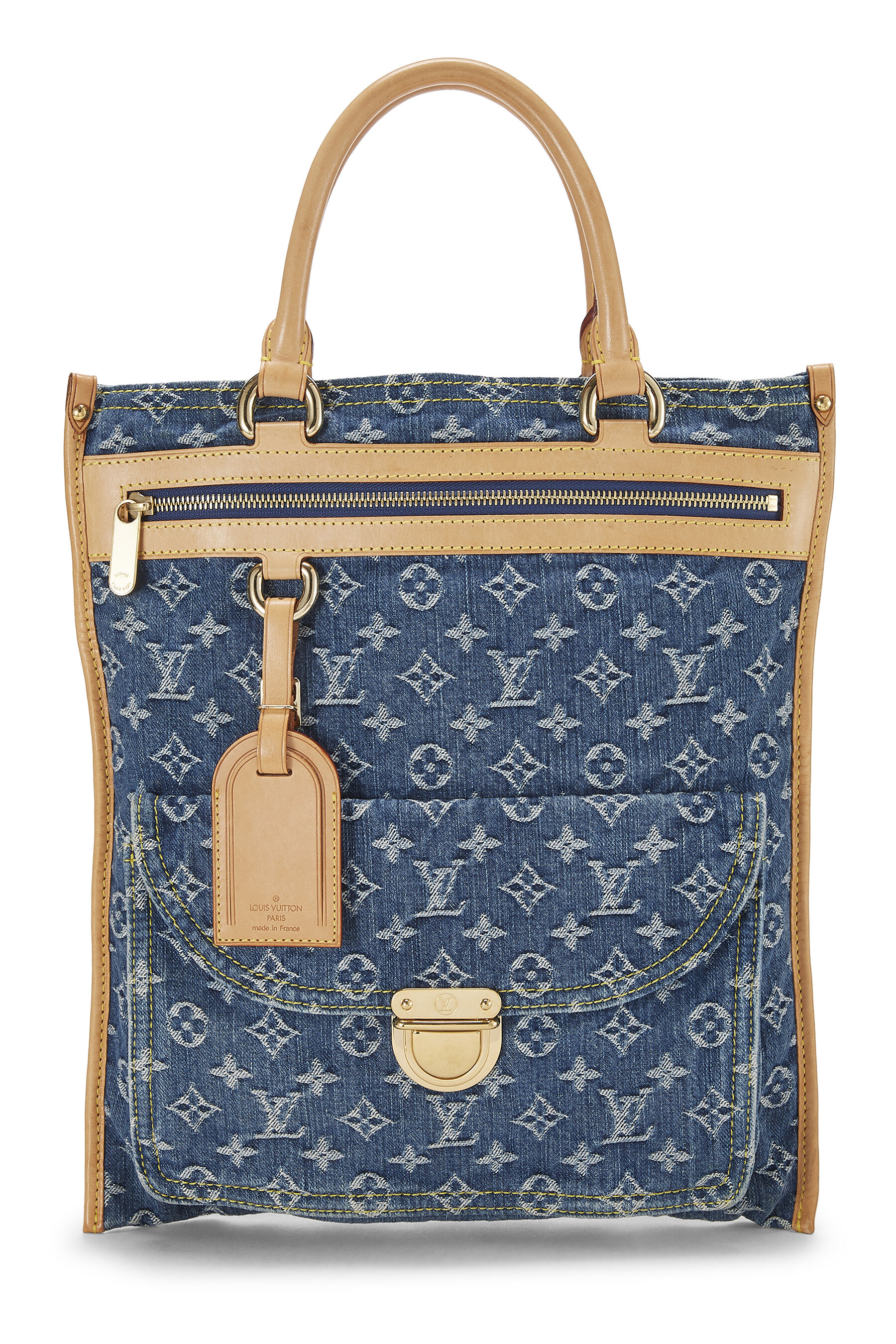 Louis Vuitton - Blue Monogram Denim Flat Shopper