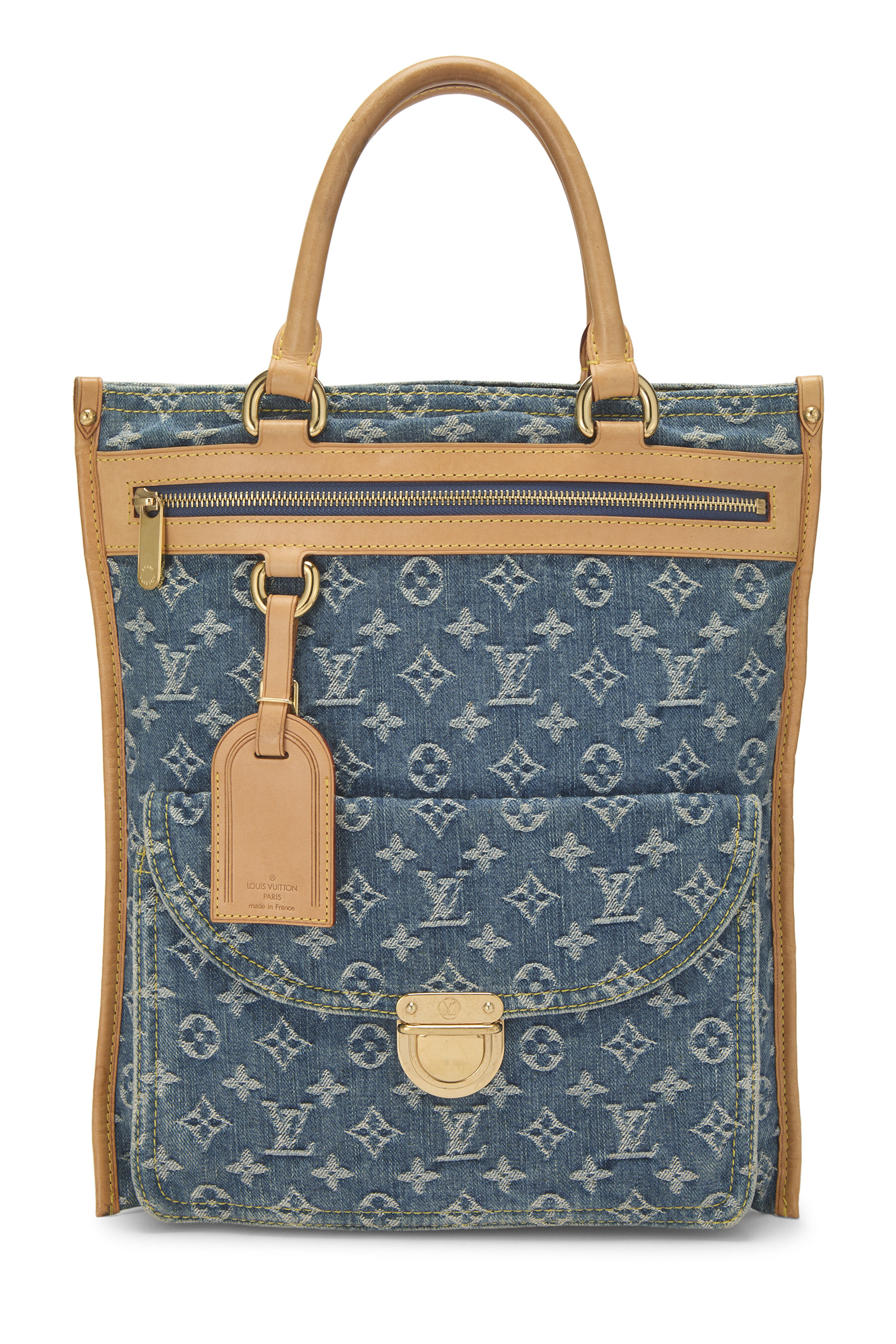 Louis Vuitton - Blue Monogram Denim Flat Shopper