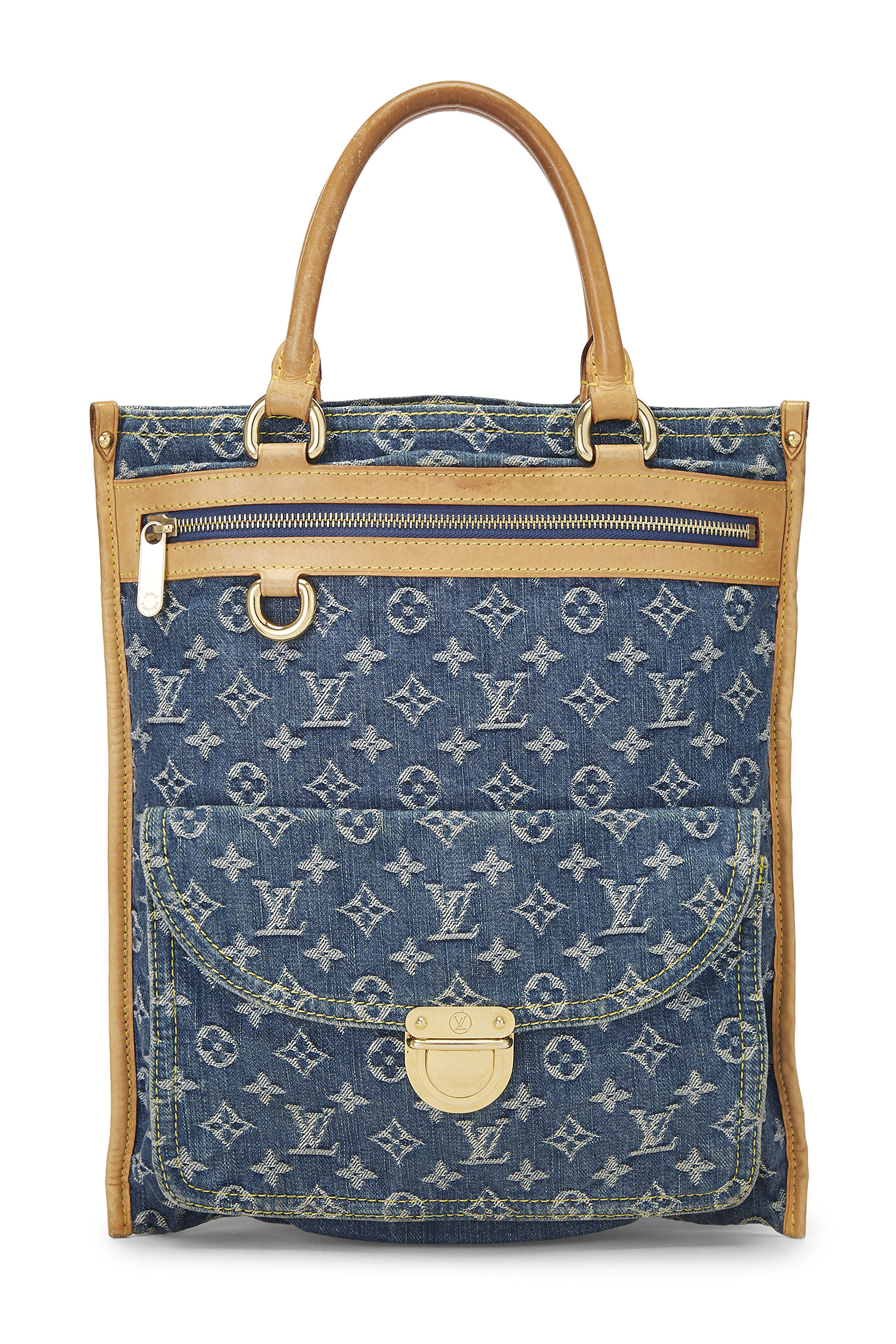Louis Vuitton - Blue Monogram Denim Flat Shopper
