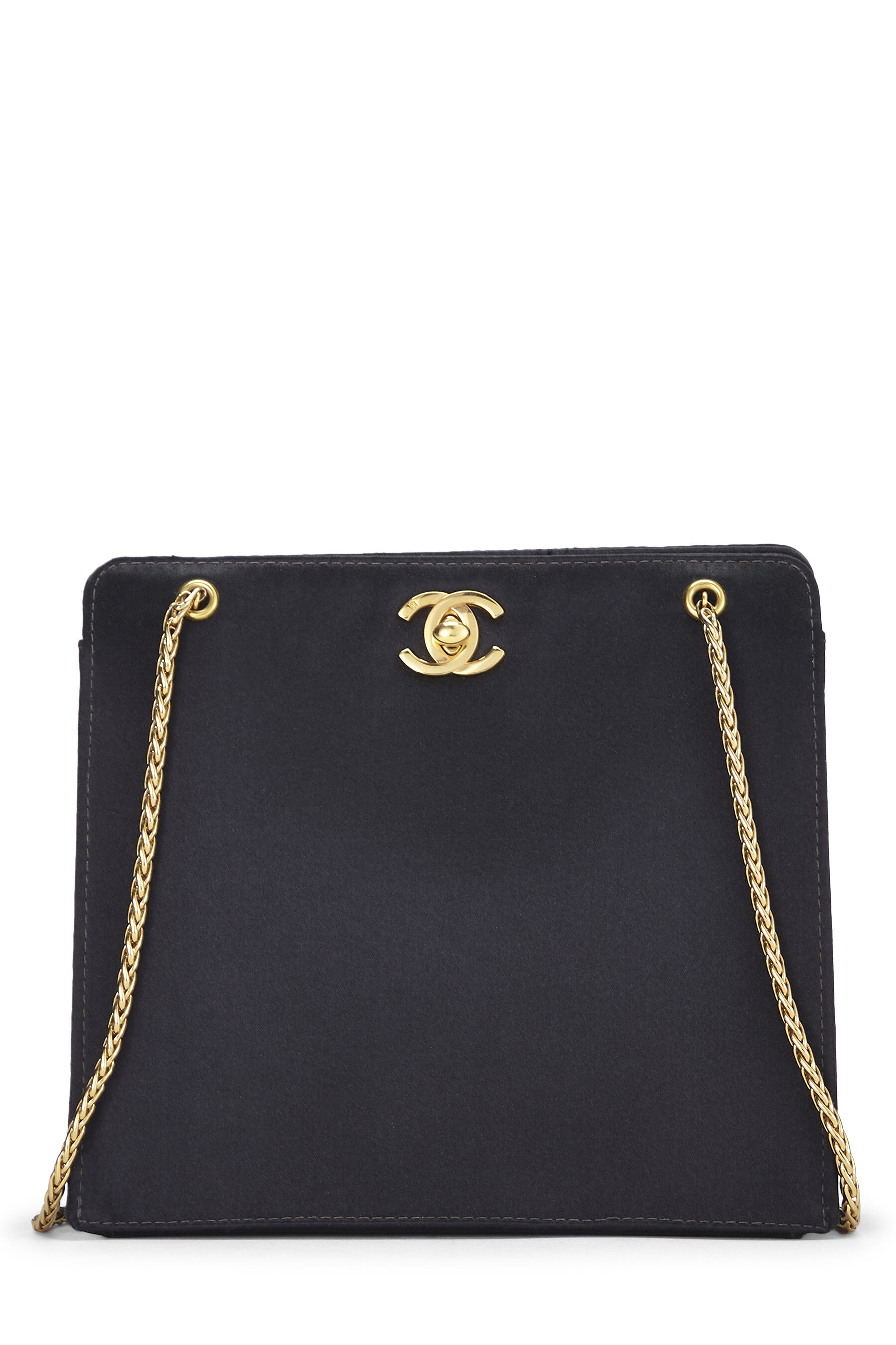 Chanel Black Satin 'CC' Shoulder Bag Mini