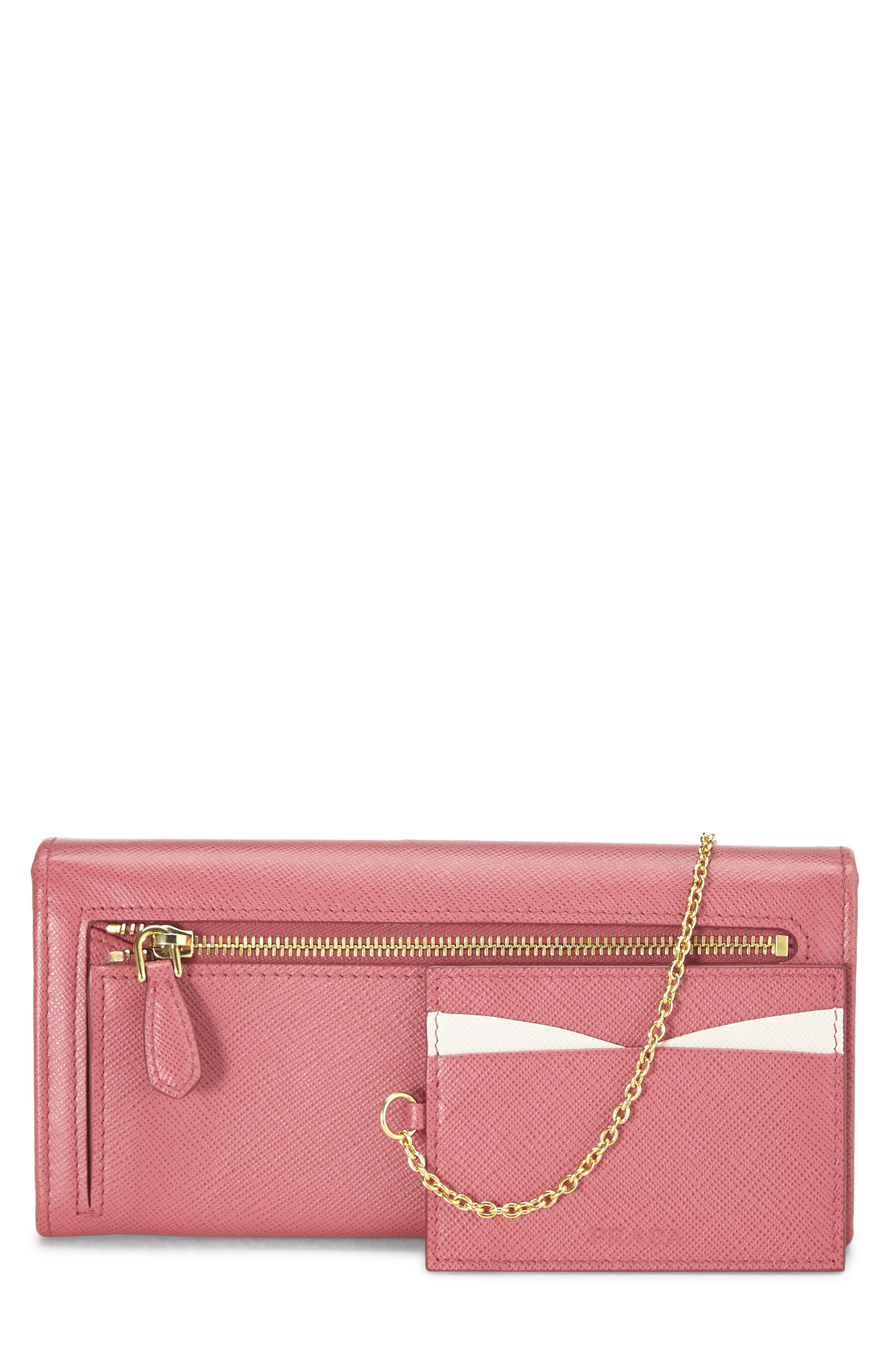 Pink Saffiano Continental Wallet