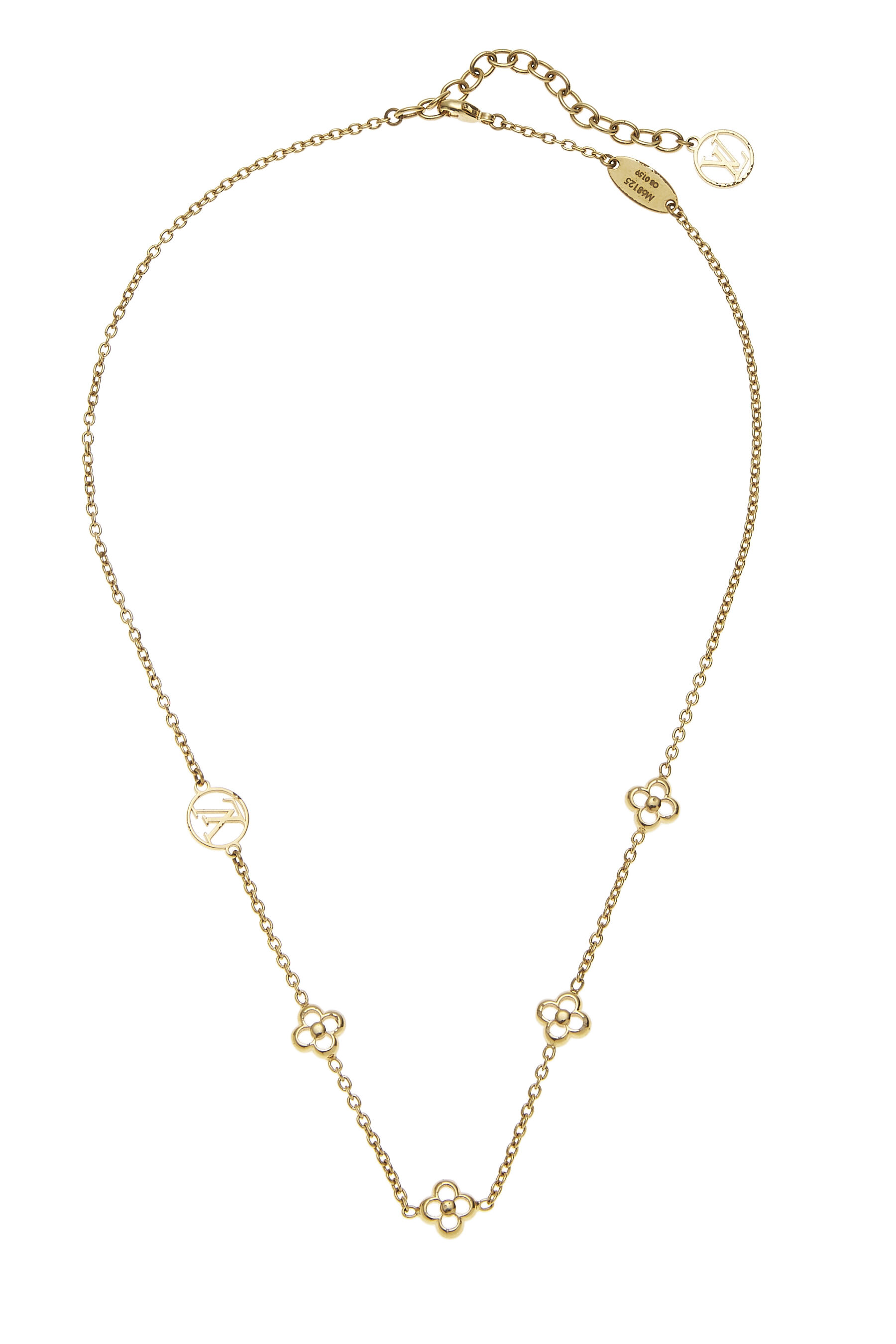 Gold Logo Flowerful Choker Necklace
