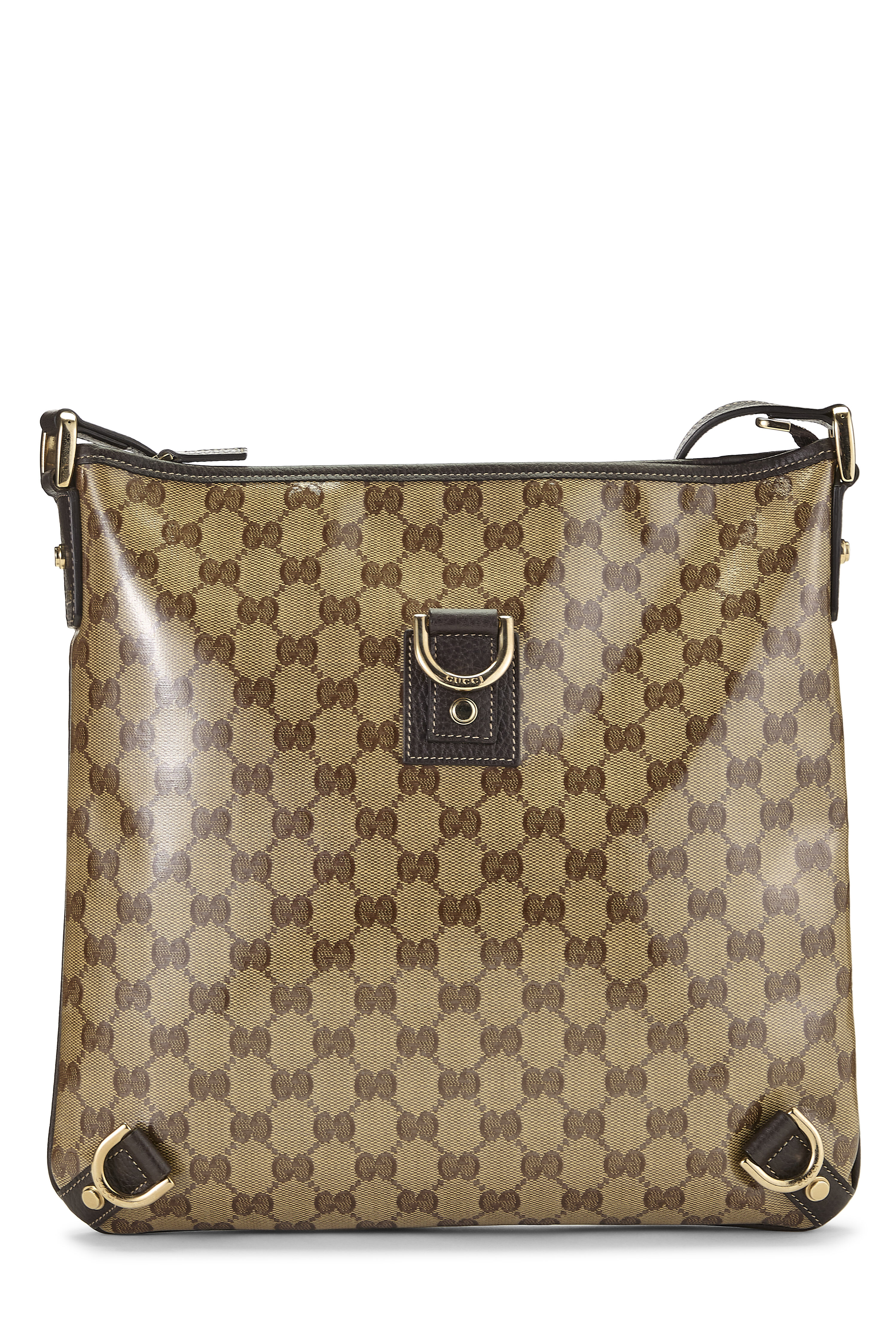 Gucci - Brown Crystal Canvas D-Ring Abbey Messenger