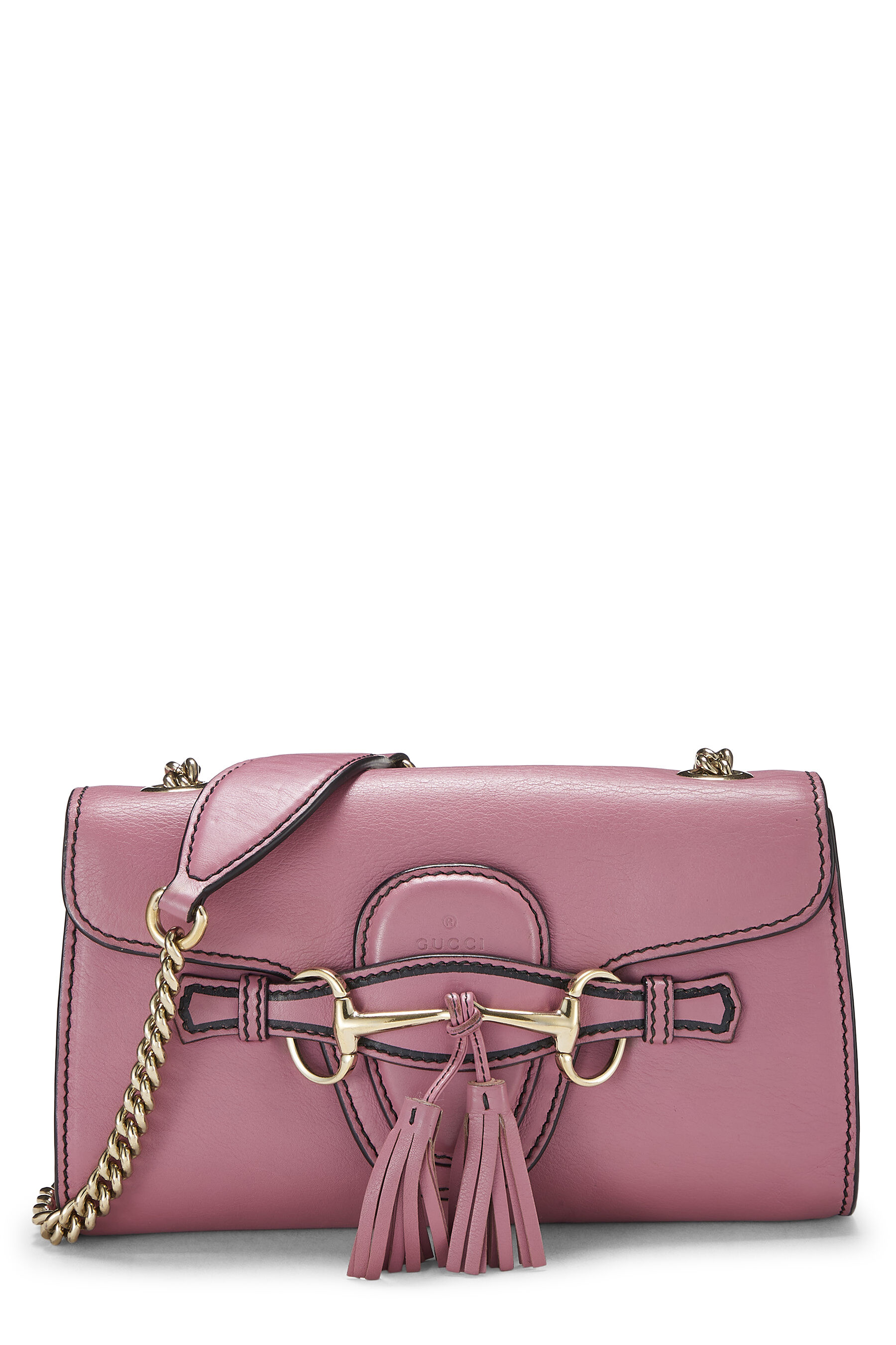 Gucci Pink Leather Emily Chain Shoulder Bag Small