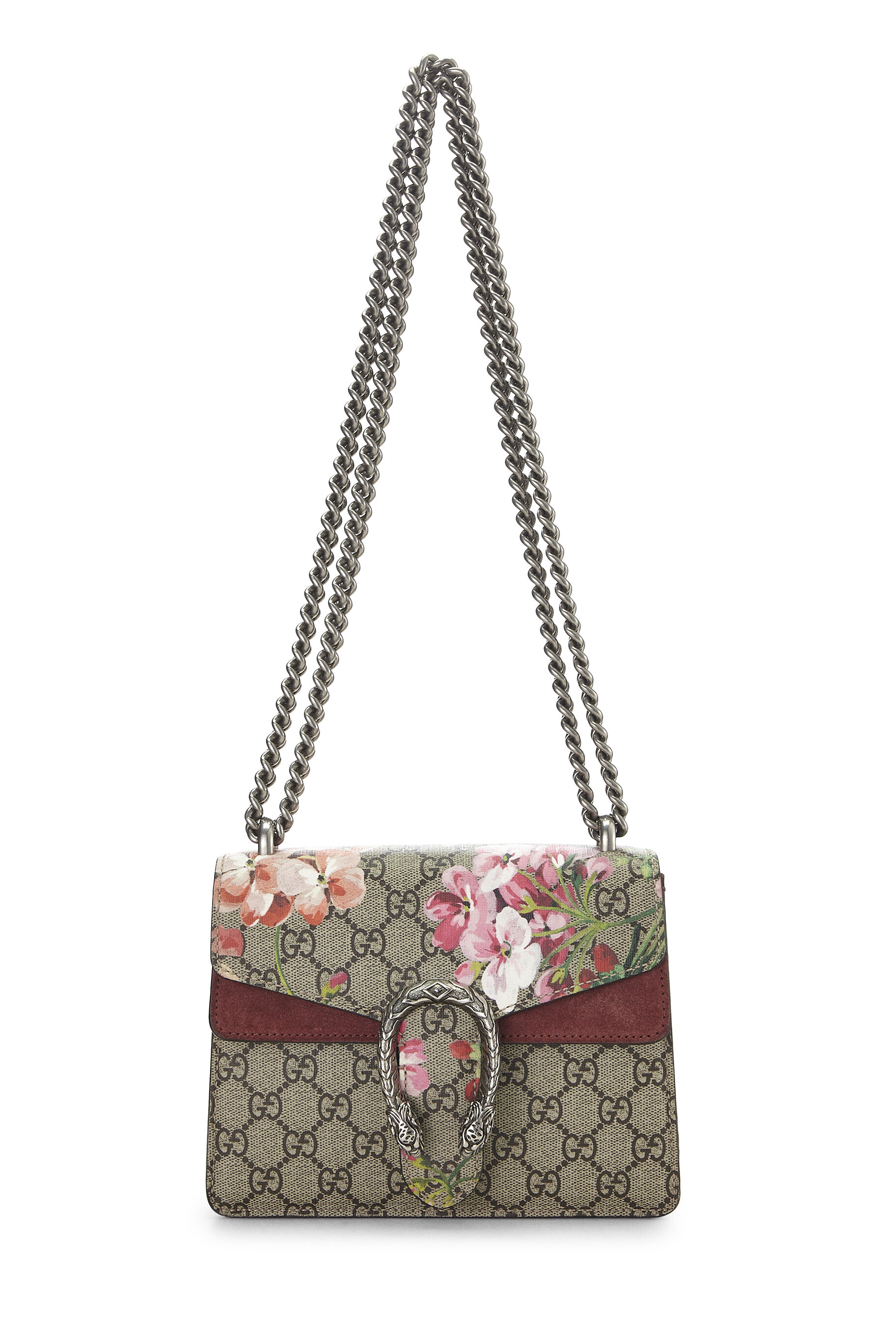 Gucci Pink GG Blooms Canvas Dionysus Shoulder Bag Mini